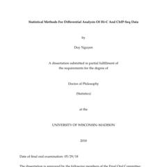 Statistical Methods For Differential Analysis Of Hi-C And ChIP-Seq Data