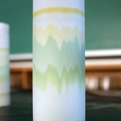 Paper chromatograph made with pigment extracted from green sugar maple leaves