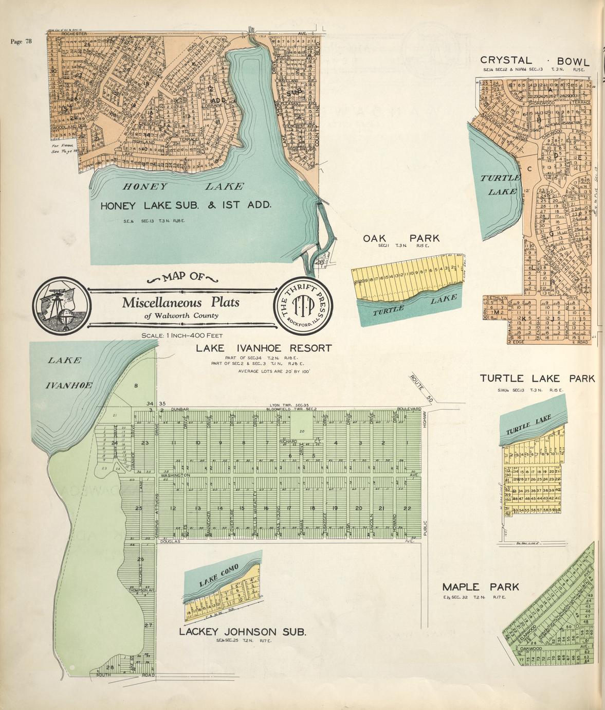 Atlas and plat book of Walworth County Wisconsin 1930 compiled from