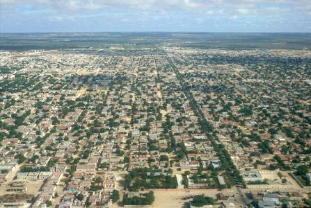 Aerial View of Mogadishu Showing Main Road of Somalia