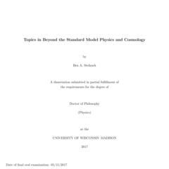Topics in Beyond the Standard Model Physics and Cosmology