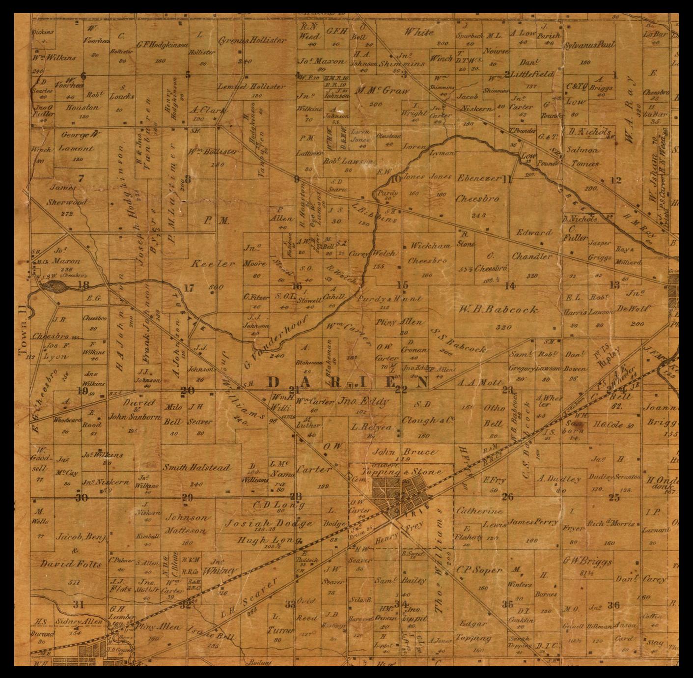 Darien Township plat map, 1857 - Full view - UWDC - UW-Madison Libraries