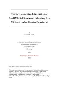 The Development and Application of SubLIME: Sublimation of Laboratory Ices Millimeter/submillimeter Experiment