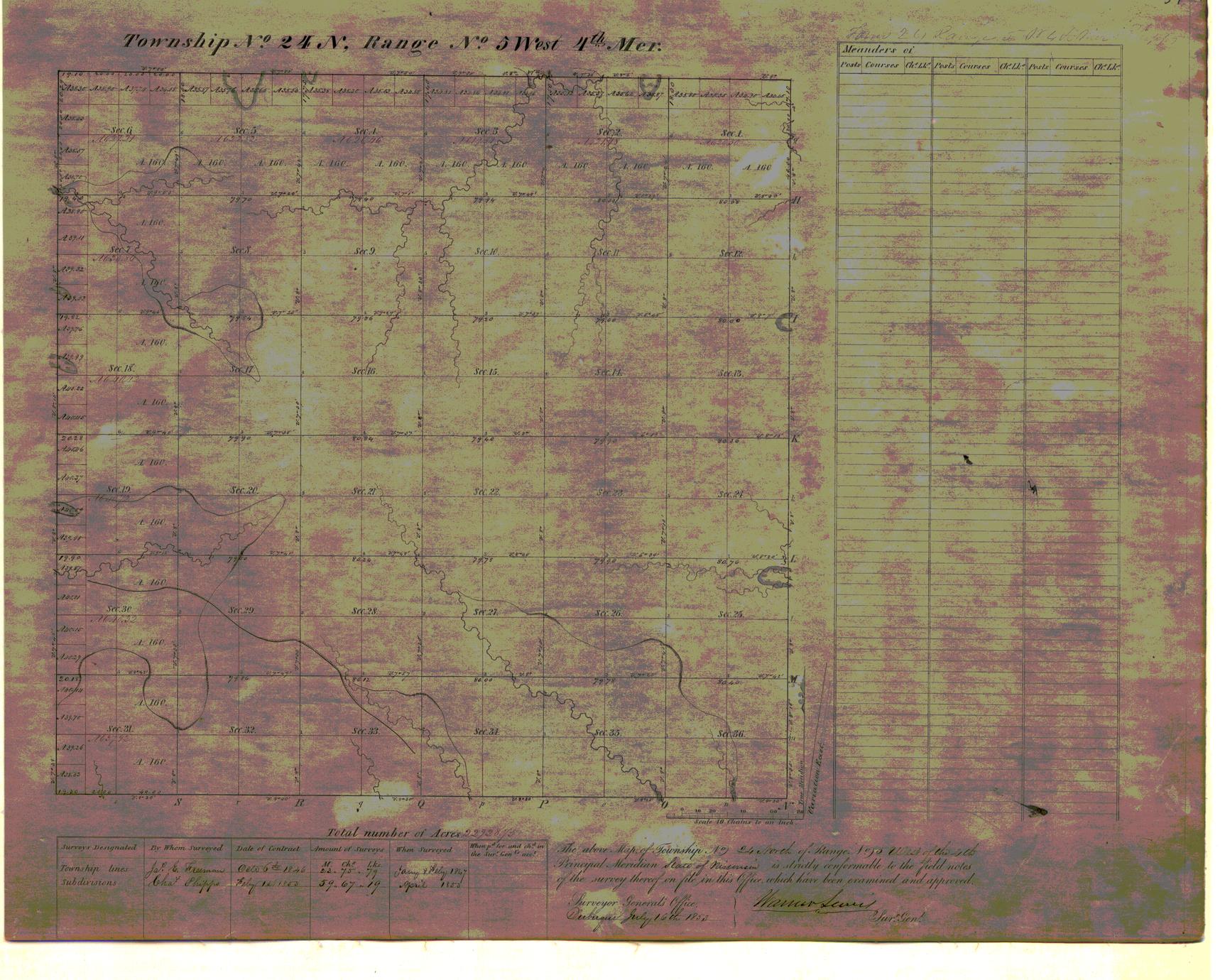 [Public Land Survey System map: Wisconsin Township 24 North, Range 05 West]