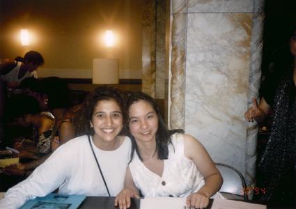 Two women at 1994 multicultural organization fair