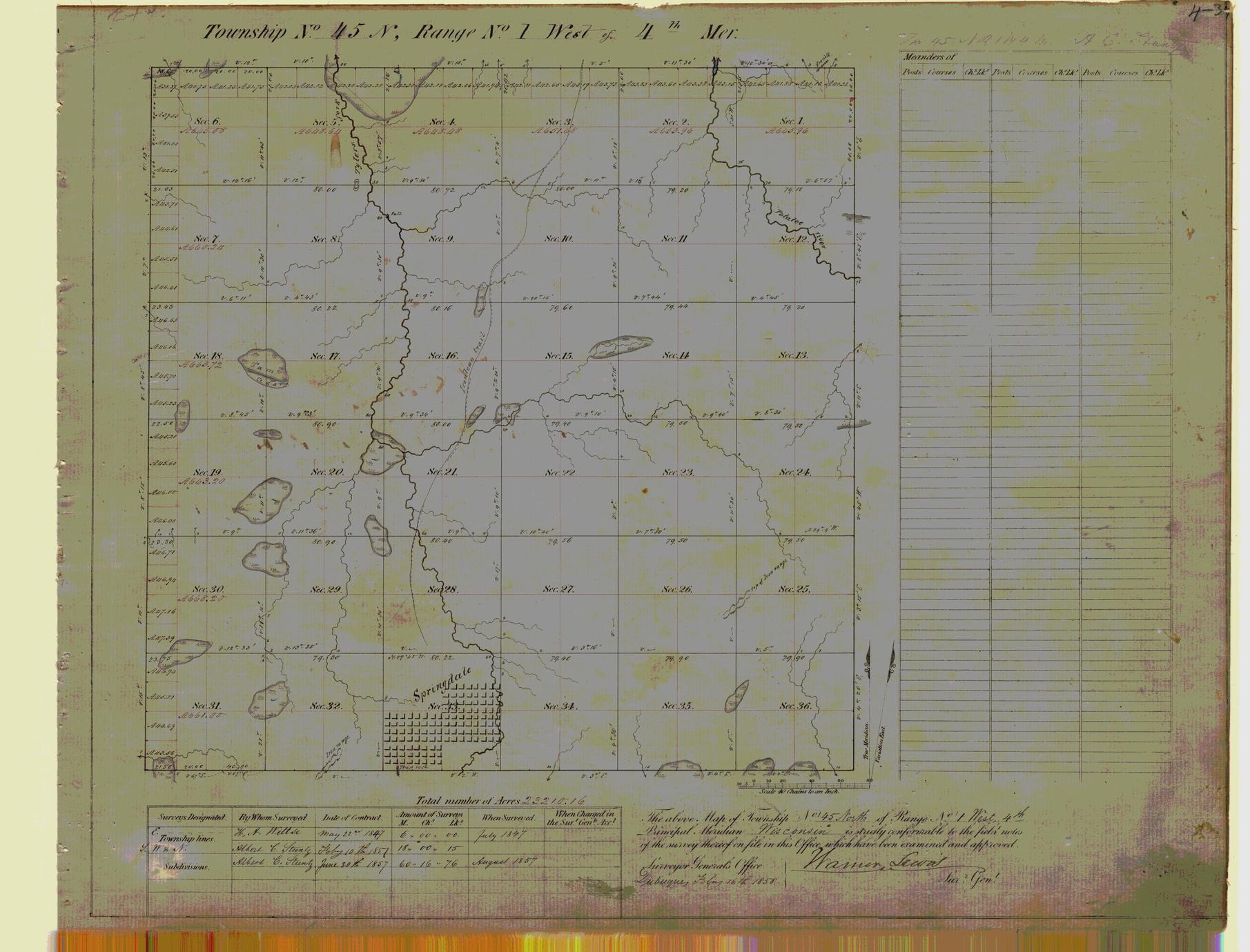 [Public Land Survey System map: Wisconsin Township 45 North, Range 01 West]