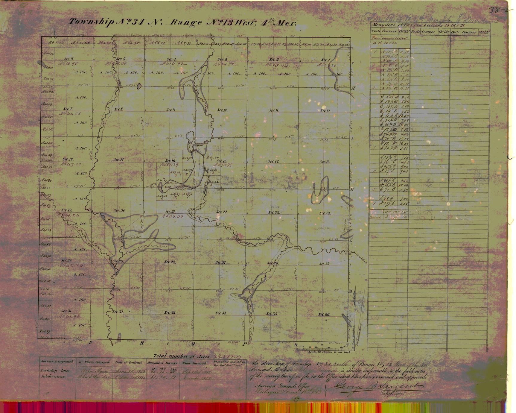 [Public Land Survey System map: Wisconsin Township 34 North, Range 13 West]