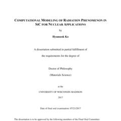 Computational Modeling of Radiation Phenomenon in SiC for Nuclear Applications