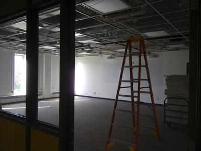 Library instruction room under construction