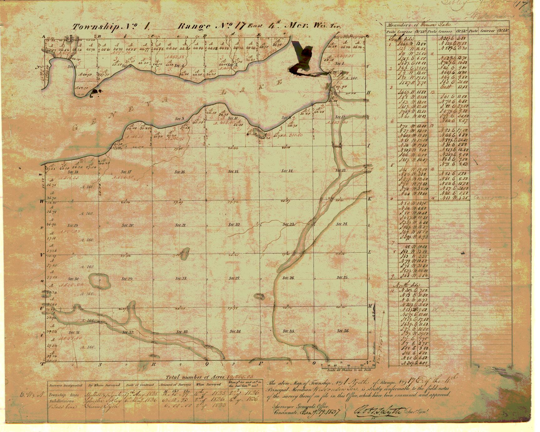 [Public Land Survey System map: Wisconsin Township 01 North, Range 17 East]