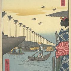 The Yoroi Ferry and Koamicho, no. 45 from the series One-hundred Views of Famous Places in Edo