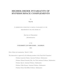 HIGHER-ORDER INVARIANTS OF HYPERSURFACE COMPLEMENTS
