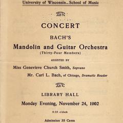"Bach's Mandolin and Guitar Orchestra Concert" program