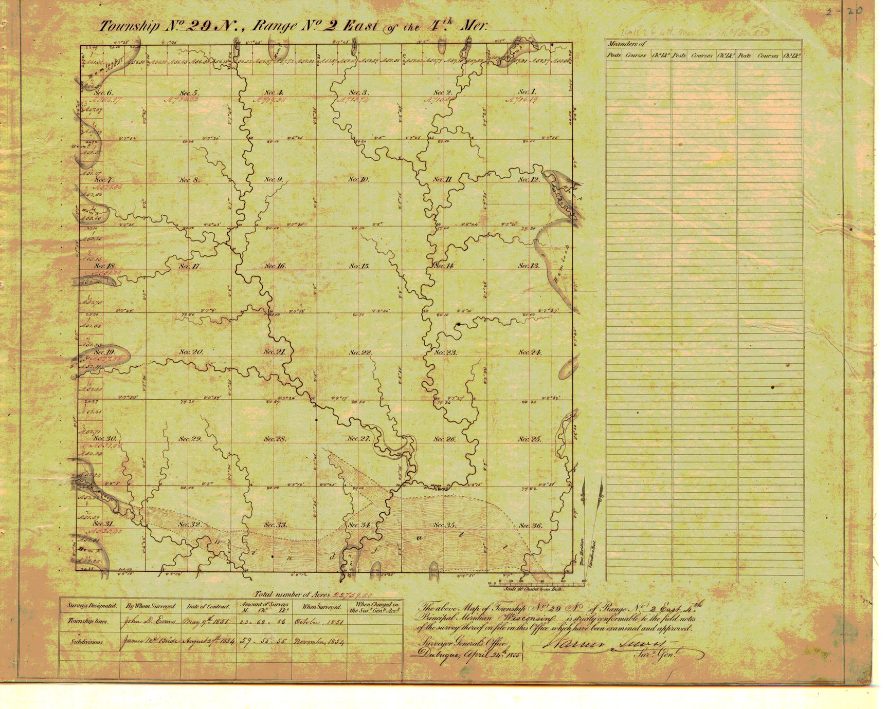 [Public Land Survey System map: Wisconsin Township 29 North, Range 02 East]