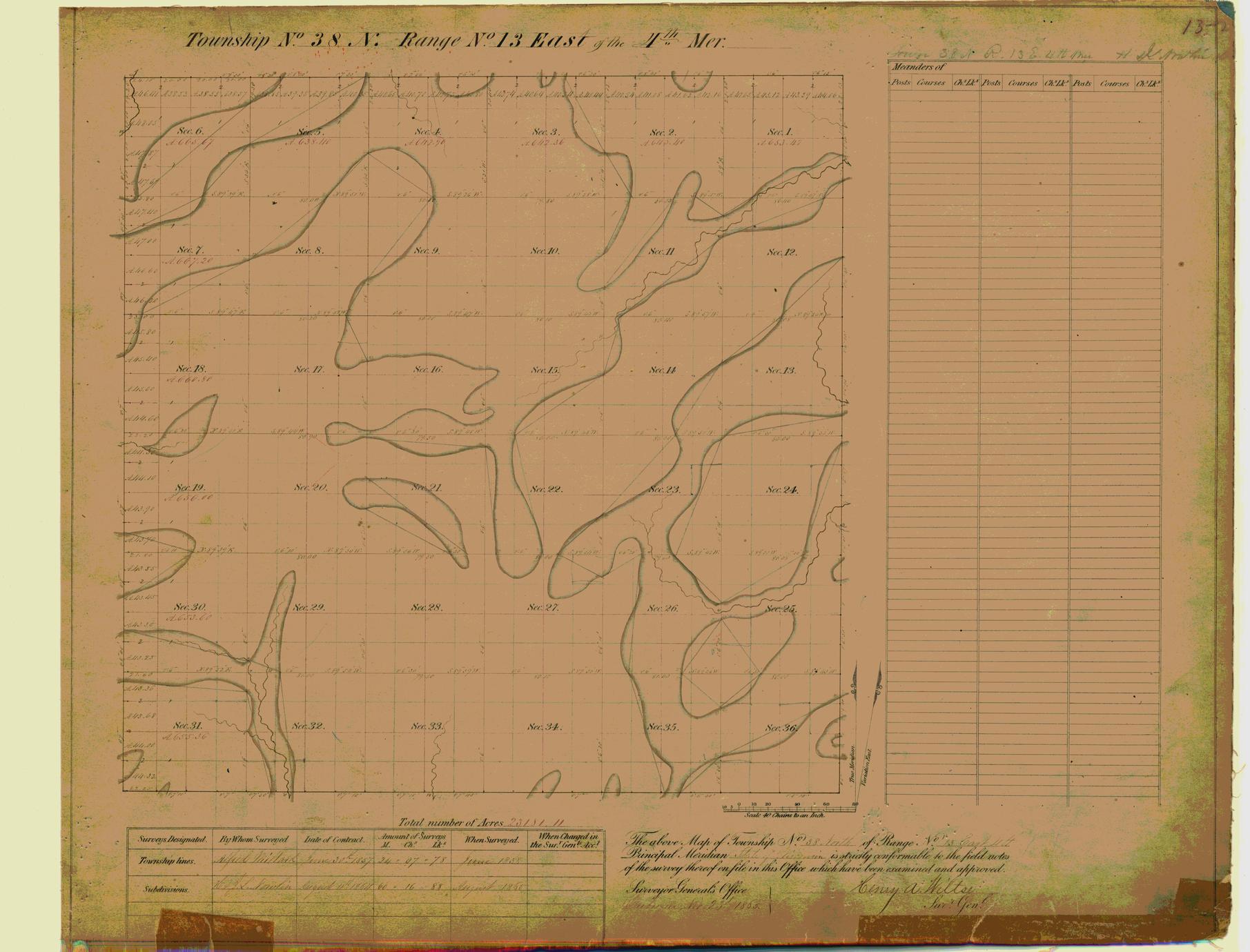 [Public Land Survey System map: Wisconsin Township 38 North, Range 13 East]