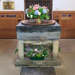Iffley St Mary Church Norman baptismal font