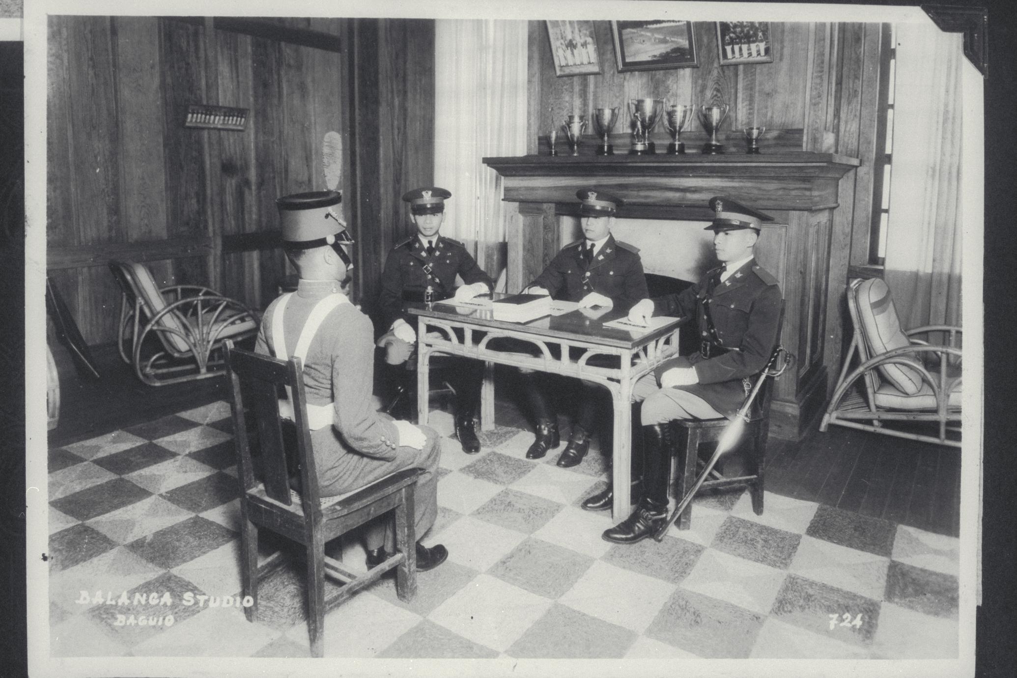 Battalion board interviewing a cadet, Philippine Military Academy