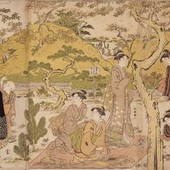 Group of People Viewing Autumn Leaves