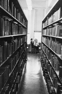 Student in Memorial Library