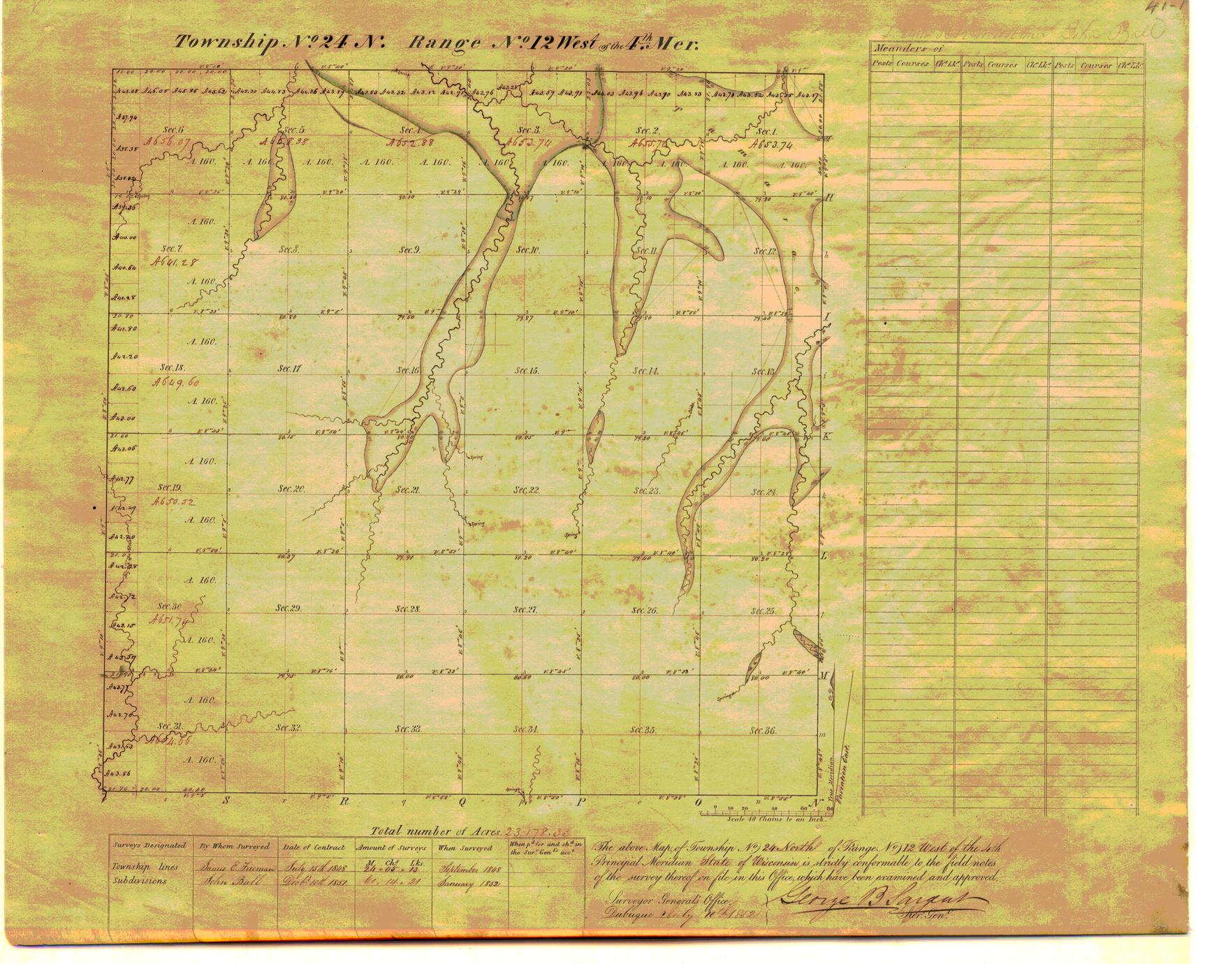 [Public Land Survey System map: Wisconsin Township 24 North, Range 12 West]