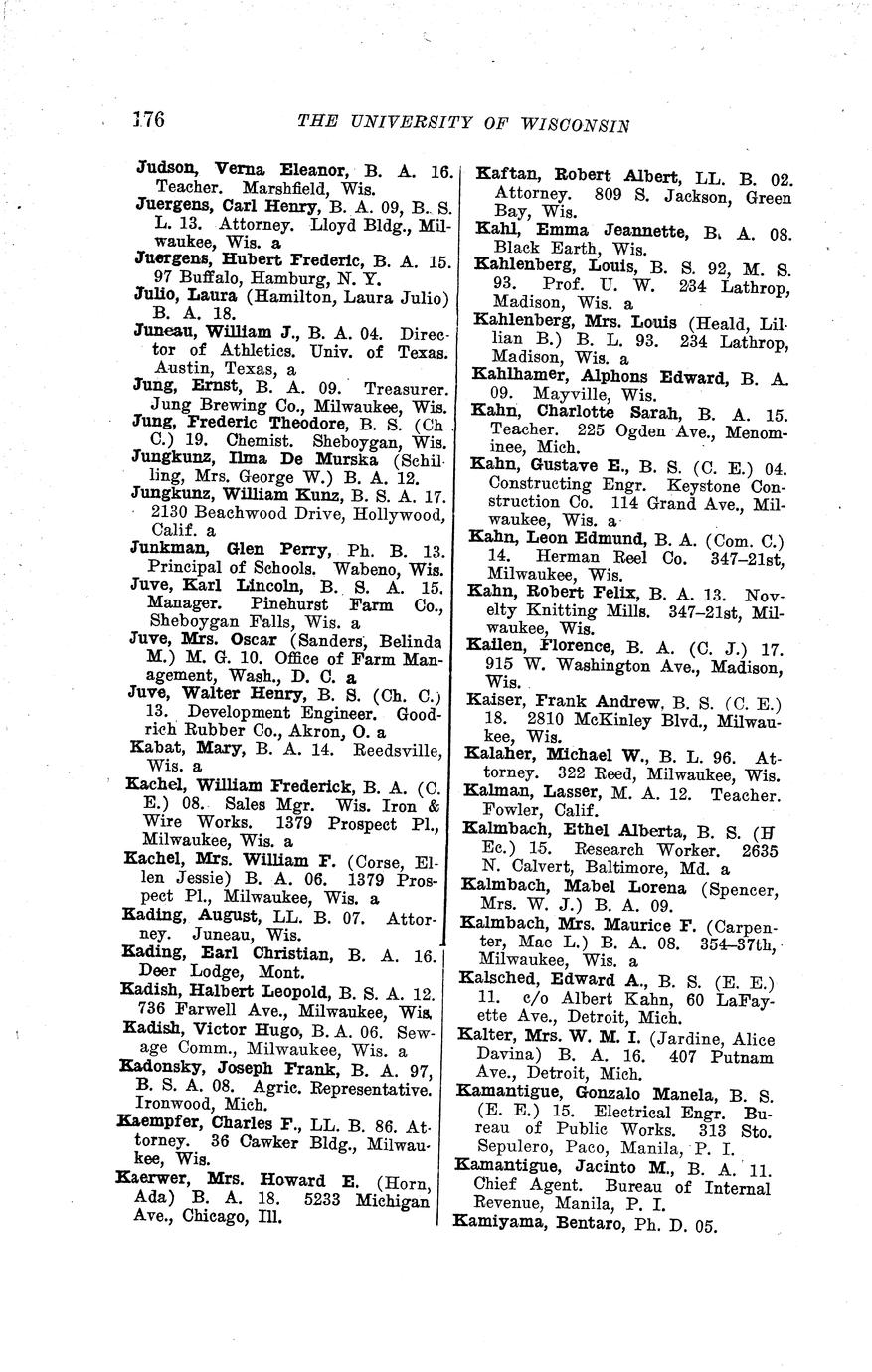 The University of Wisconsin alumni directory, 1849-1919 - Full view ...