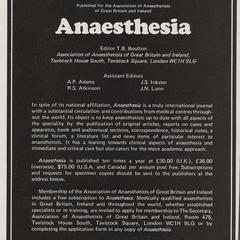 Blackwell Scientific Anaesthesia advertisement