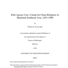 Khik Agama Cam: Caring for Cham Religions in Mainland Southeast Asia, 1651-1969