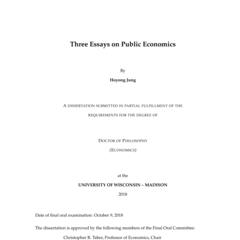 Three Essays on Public Economics