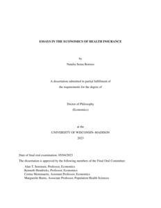 Essays in the Economics of Health Insurance