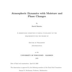 Atmospheric Dynamics with Moisture and Phase Changes