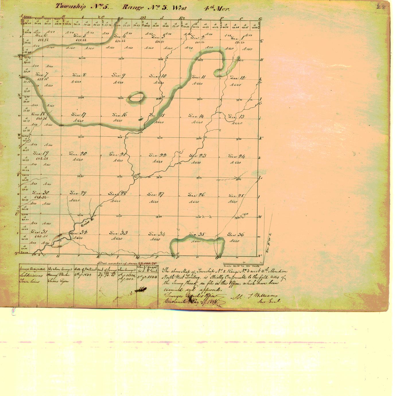 [Public Land Survey System map: Wisconsin Township 05 North, Range 03 West]