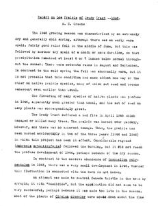 Report on low prairie of Grady Tract : 1946