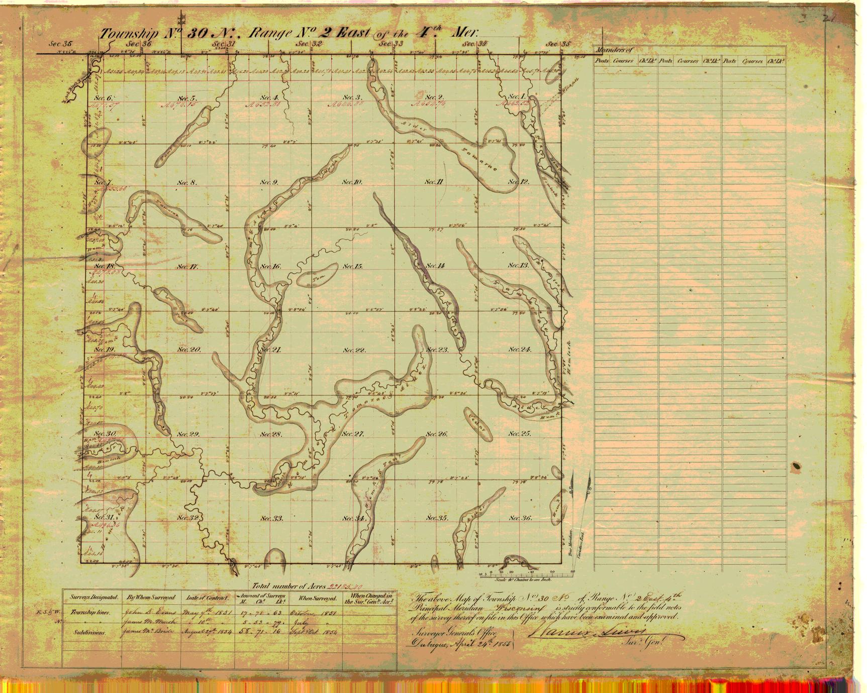 [Public Land Survey System map: Wisconsin Township 30 North, Range 02 East]