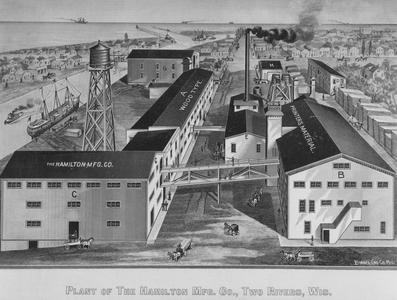 Artist's sketch of the Hamilton Manufacturing Company main plant