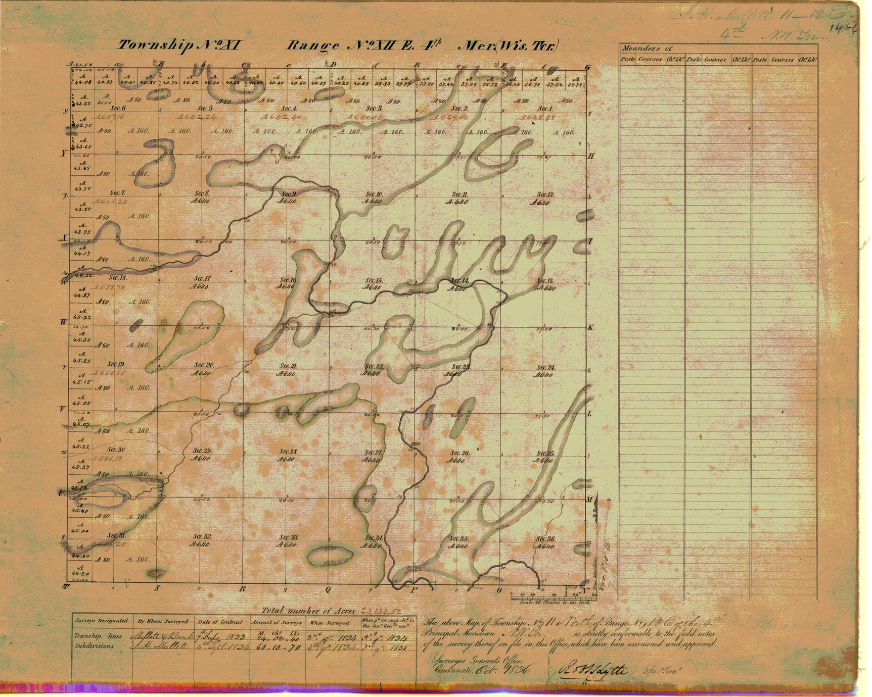 [Public Land Survey System map: Wisconsin Township 11 North, Range 12 East]