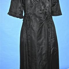 Black silk satin mother daughter dresses