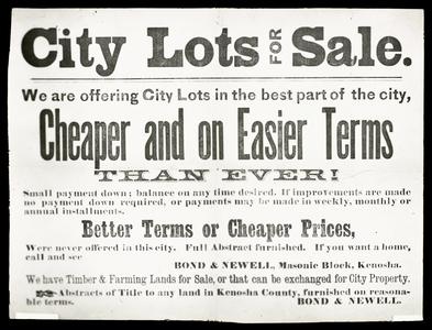 Advertisement "City Lots for Sale"