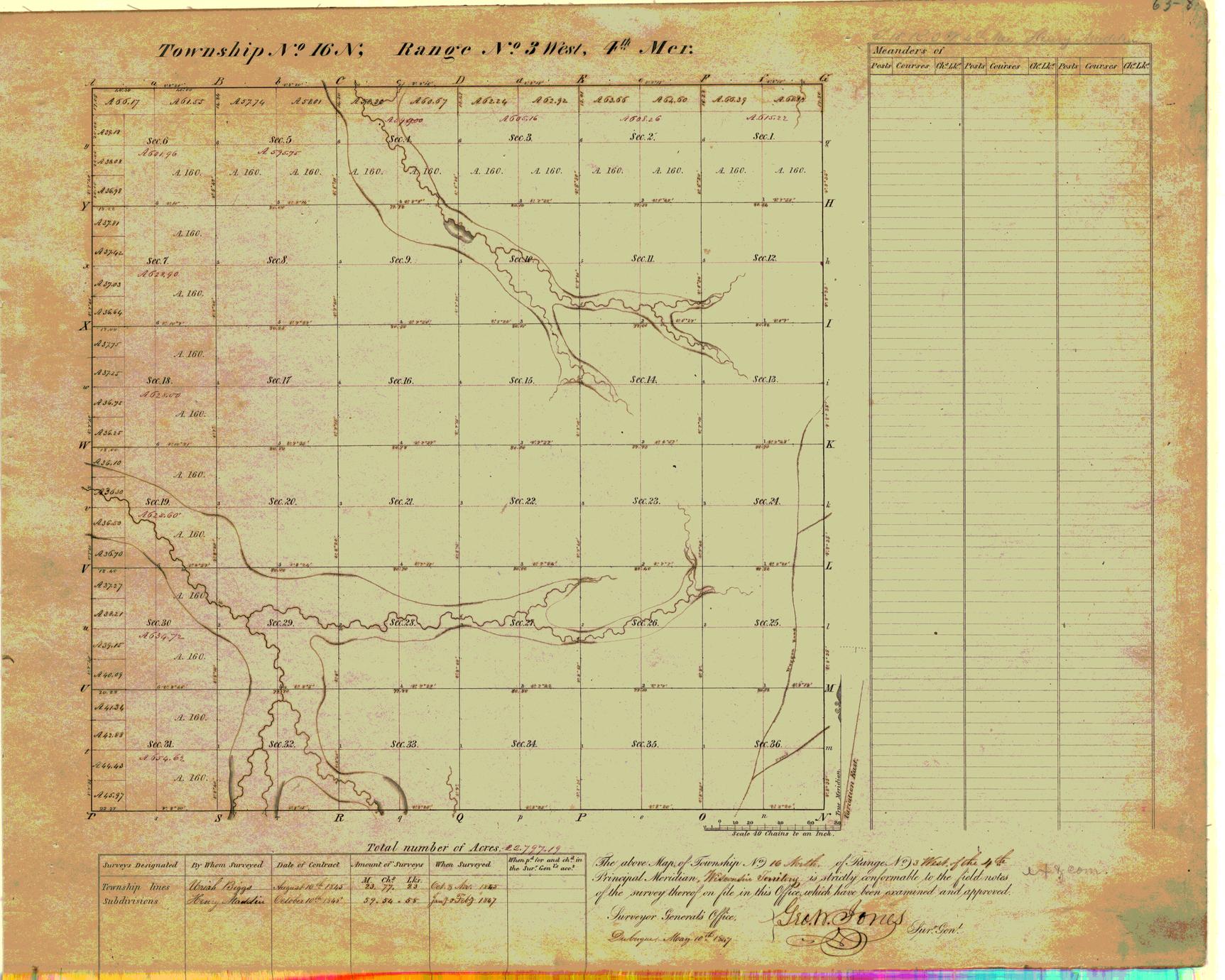 [Public Land Survey System map: Wisconsin Township 16 North, Range 03 West]