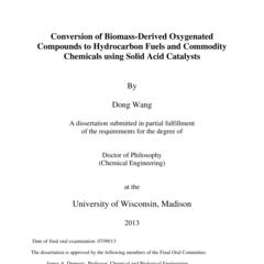 Conversion of Biomass-Derived Oxygenated Compounds to Hydrocarbon Fuels and Commodity Chemicals using Solid Acid Catalysts