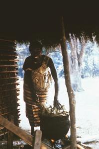 Preparing Manioc as Bread Called "Chi Kwanga"