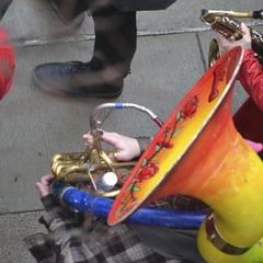 Colorful tuba player