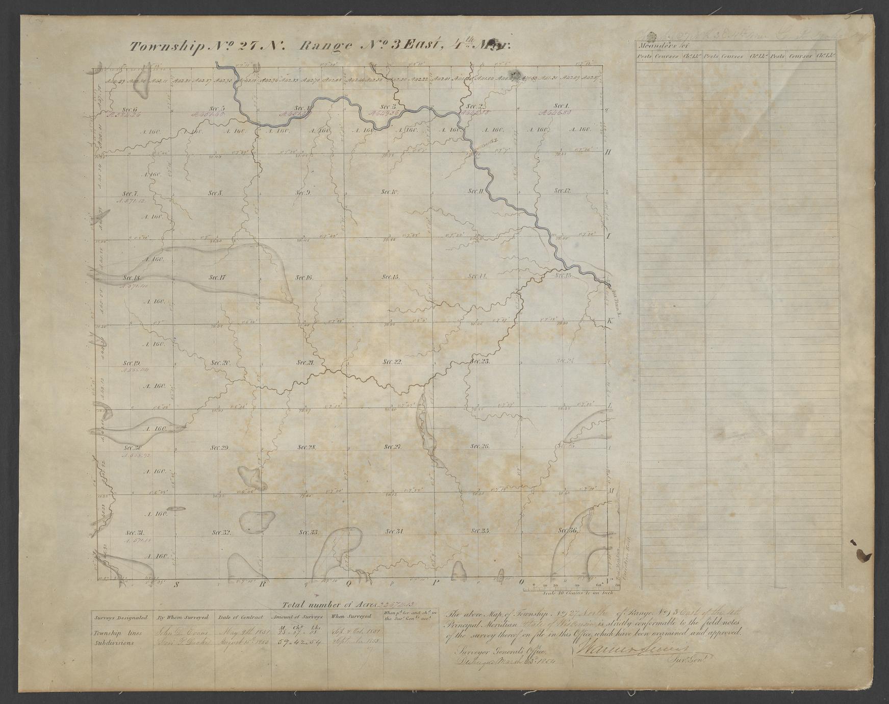 [Public Land Survey System map: Wisconsin Township 27 North, Range 03 East]