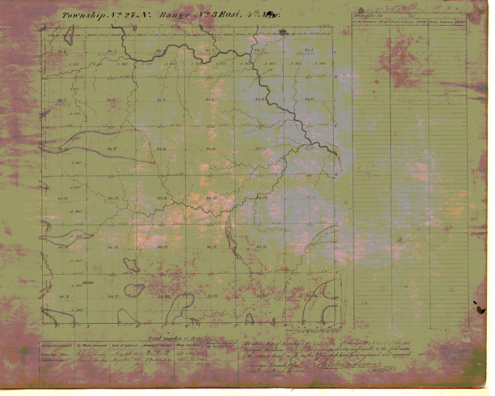 [Public Land Survey System map: Wisconsin Township 27 North, Range 03 East]