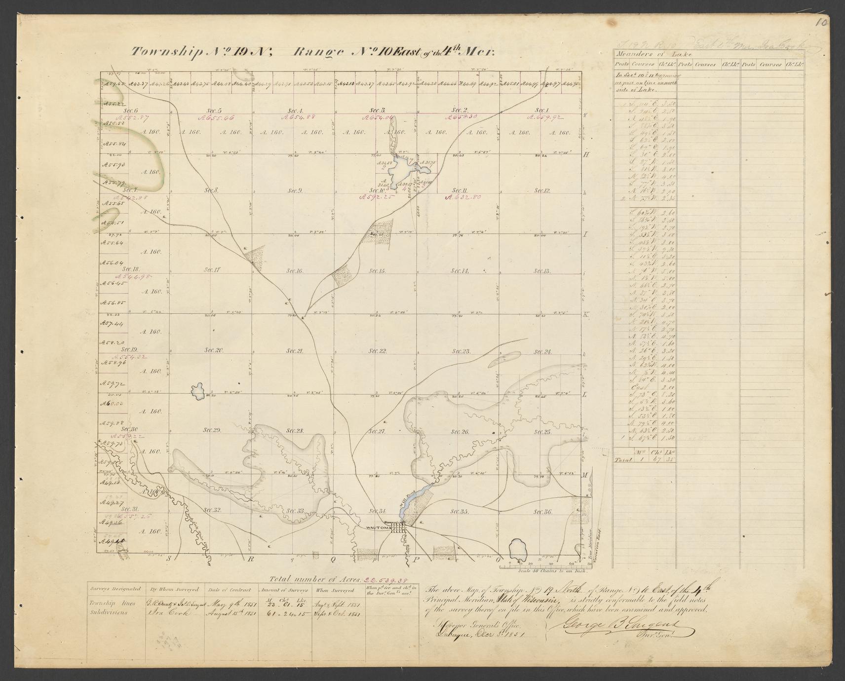 [Public Land Survey System map: Wisconsin Township 19 North, Range 10 East]
