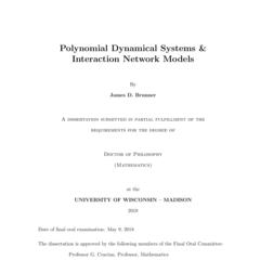 Polynomial Dynamical Systems & Interaction Network Models