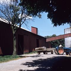 Red barn and tractor