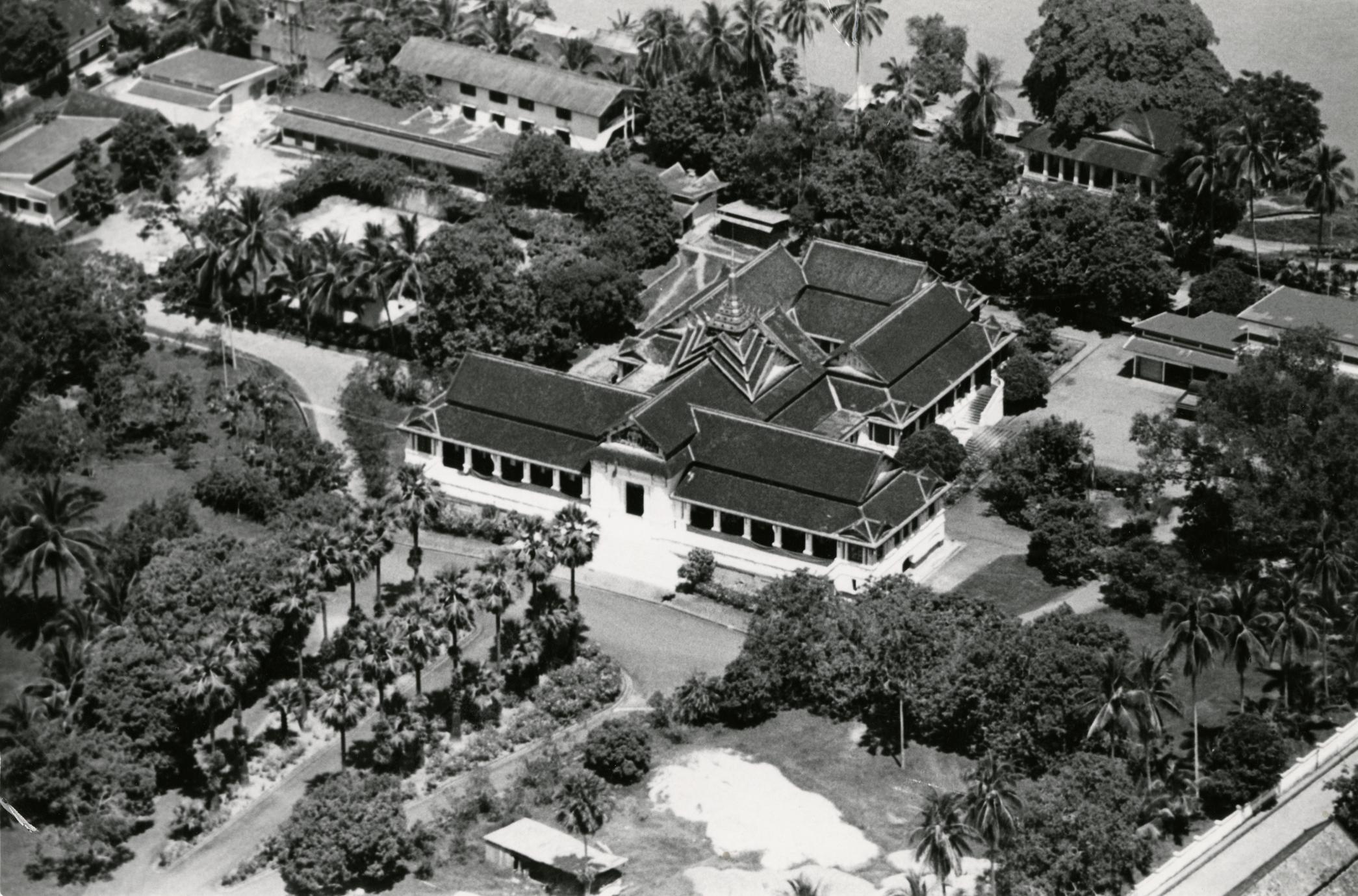 Aerial view of the Royal Palace in the city of Luang Prabang in Luang Prabang Province