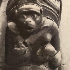 Mother Ape from nave of the Cathedral of Freiburg (Breisgau)
