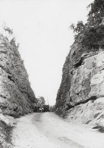 Highway cut through rock near LaCrosse