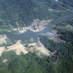 Aerial view of Nam Ngum Dam site